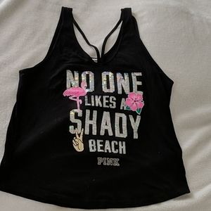 No One Likes a Shady Beach sequined tank